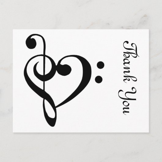 Thank You musical heart ポストカード (正面)