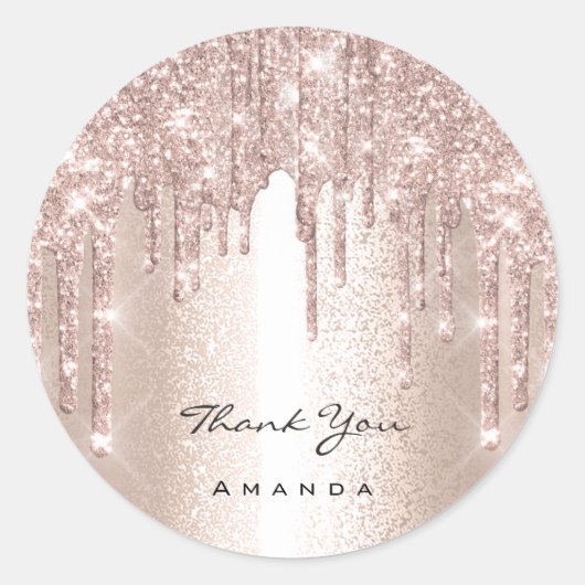 Thank You Name 16thブライダルバラグリッター エレガント ラウンドシール (正面)