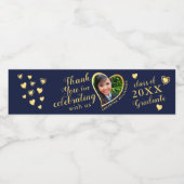 Thank You Navy Blueと金ゴールド2025卒業 ペットボトルラベル (シングルラベル)