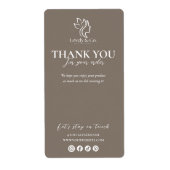 Thank You Neutral Beige Beauty Shipping label ラベル (正面)
