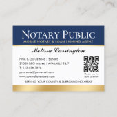 Thank You Nis公証人公開写真海軍ダークブルー金ゴールド 名刺 (裏面)