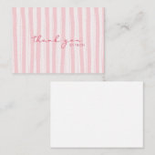 Thank You Noteカードピンクストライプの ノートカード (正面/裏面)