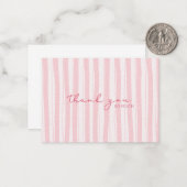Thank You Noteカードピンクストライプの ノートカード (正面/裏面インサイチュ)