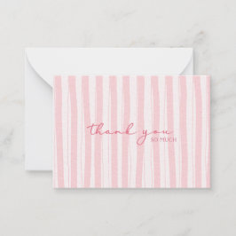 Thank You Noteカードピンクストライプの ノートカード