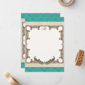 Thank You Noteカード – Peacock & Etchingsヴィンテージ ノートカード (正面/裏面インサイチュ)