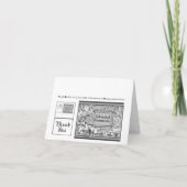 Thank You Noteブラックファブリックフォントカード サンキューカード (裏面)