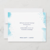THANK YOU NOTE手書きアクアブルーの水色 招待状 (裏面)