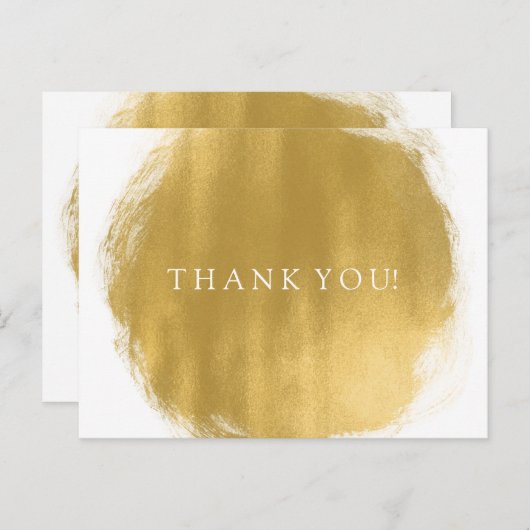 Thank You Note金ゴールド絵を描の外観 ポストカード (正面/裏面)
