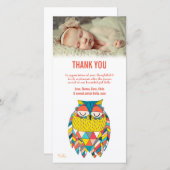 Thank You Note アステカベビーOwlフォトカードテンプレート サンキューカード (正面/裏面)
