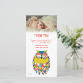 Thank You Note アステカベビーOwlフォトカードテンプレート サンキューカード (スタンド正面)