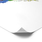 Thank You Note -フローラ手書き感謝してい数 ポスター (角)