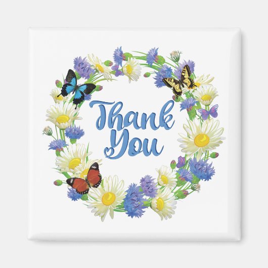 Thank You Note -フローラ手書き感謝してい数 マグネット (正面)