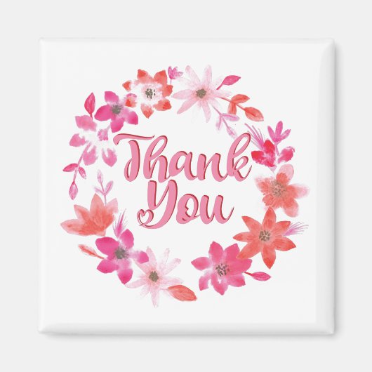 Thank You Note -フローラ手書き感謝してい数 マグネット (正面)