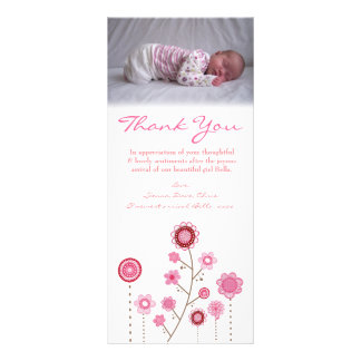 Thank You Note Baby Girlフォトカードテンプレート ラックカード