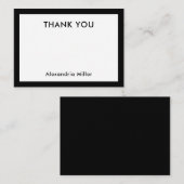 Thank You Note Card with Name Black ノートカード (正面/裏面)