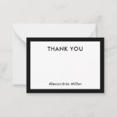 Thank You Note Card with Name Black ノートカード (正面)