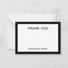 Thank You Note Card with Name Black ノートカード