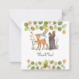 Thank You Note Card Woodland Animals ノートカード