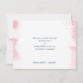 THANK YOU NOTE NOTEハンドレタ淡い色のーのピンクの水色 招待状 (裏面)