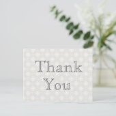 Thank You Note Silver and White ポストカード (スタンド正面)