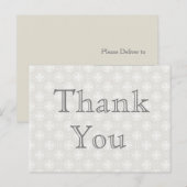 Thank You Note Silver and White ポストカード (正面/裏面)