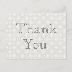 Thank You Note Silver and White ポストカード