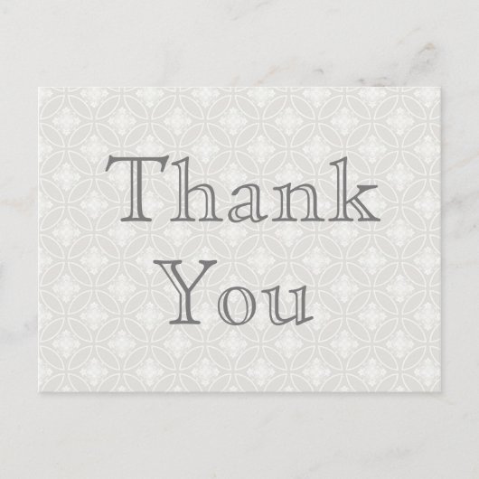 Thank You Note Silver and White ポストカード (正面)