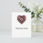 Thank You Note Wedding with Elegant Heart Design サンキューカード (スタンド正面)
