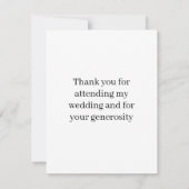 Thank You Note Wedding with Elegant Heart Design サンキューカード (裏面)