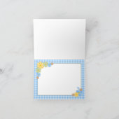 THANK YOU NOTECARD - BLUE GINGHAM/FLOWERS サンキューカード (内部)