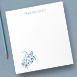Thank You Notepads Sea Turtle Stationery ノートパッド<br><div class="desc">Elegant and coastal,  this personalized stationery features the words "Thank You" with a watercolor sea turtle in shades of blue. Perfect for weddings or your summer notes. To see more designs like this visit www.zazzle.com/dotellabelle

Watercolor art and design by Victoria Grigaliunas</div>
