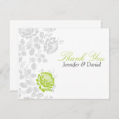 Thank You Notesライムとグレーダマスク 招待状 (正面/裏面)