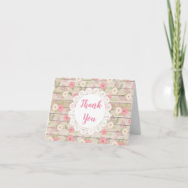 Thank You Notes 素朴 Wood and Flowers Card サンキューカード