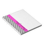Thank You Notes Black and Pink Damask ノートパッド (アングル)