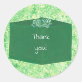 Thank you on Green Christmas Present Stickers ラウンドシール (正面)