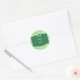 Thank you on Green Christmas Present Stickers ラウンドシール