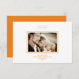 Thank You Orange Chic Newlyweds Photo Wedding