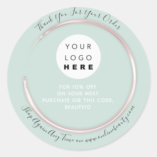 Thank You Orderロゴ割引コードバラMint ラウンドシール (正面)