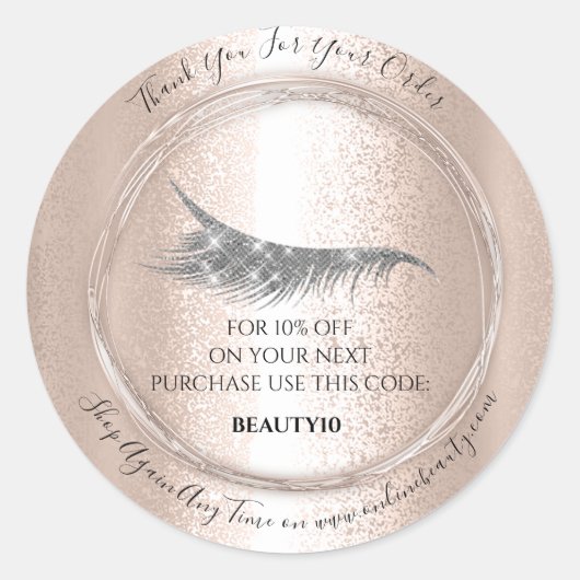 Thank You Orderロゴ割引コードラッシュショップ ラウンドシール (正面)