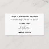 THANK YOU Order Discount Code エレガント Wildflower 名刺 (裏面)