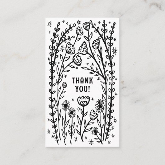 THANK YOU Order Discount Code エレガント Wildflower 名刺 (正面)