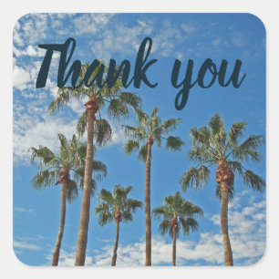 Thank You Palm Trees and Blue Sky Annovation スクエアシール