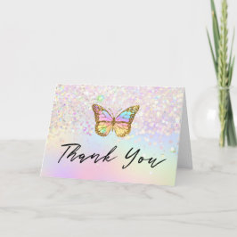 thank you pastel butterfly カード