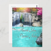 Thank You Pastor | Blue Waterfall Appreciation ポストカード (正面/裏面)