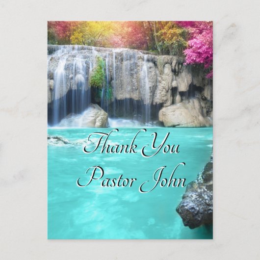 Thank You Pastor | Blue Waterfall Appreciation ポストカード (正面)