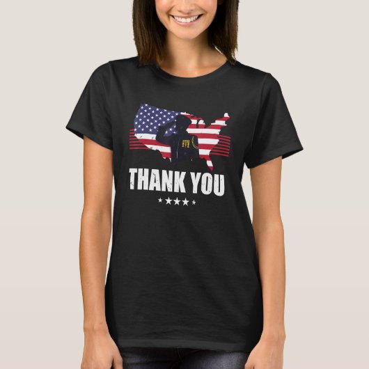 Thank You Patriotic Veteran Memorial Day 4th Of Ju Tシャツ (正面)