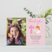 THANK YOU PHOTO 1st Communion - RED HAIR GIRL サンキューカード (スタンド正面)