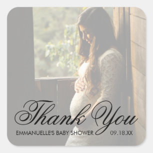 Thank You Photo Baby Showerモダン Fever スクエアシール