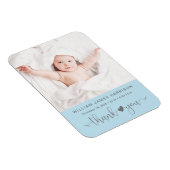 Thank You Photo Blue Boy Birth Announcement マグネット (右側)