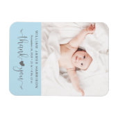 Thank You Photo Blue Boy Birth Announcement マグネット (横)
